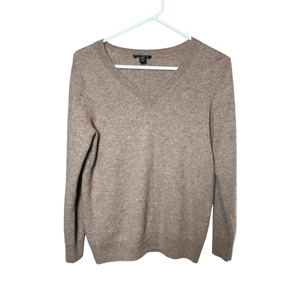 Hilary Radley 100% Cashmere Sweater Women's Medium Tan V-Neck